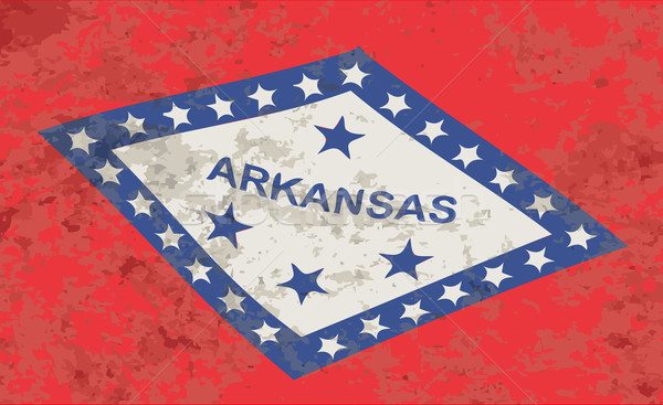 Арканзас флаг Гранж США звезды белый Сток-фото © Bigalbaloo