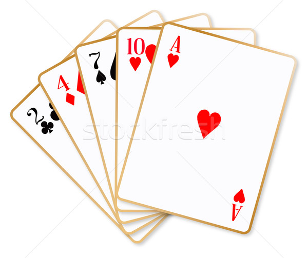 Alto tarjeta póquer mano blanco negro Foto stock © Bigalbaloo