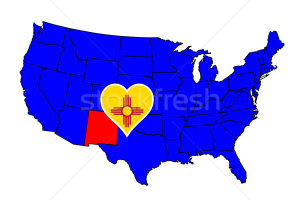 New Mexico Gliederung Symbol Set Karte Vereinigte Staaten Stock foto © Bigalbaloo