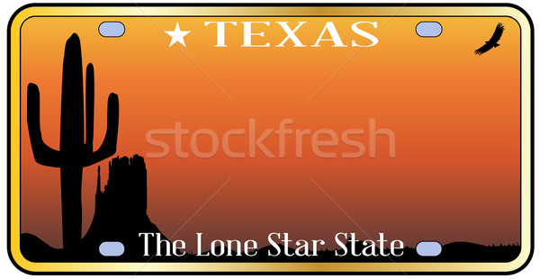 Texas plaque d'immatriculation ciel désert dessin Auto [[stock_photo]] © Bigalbaloo