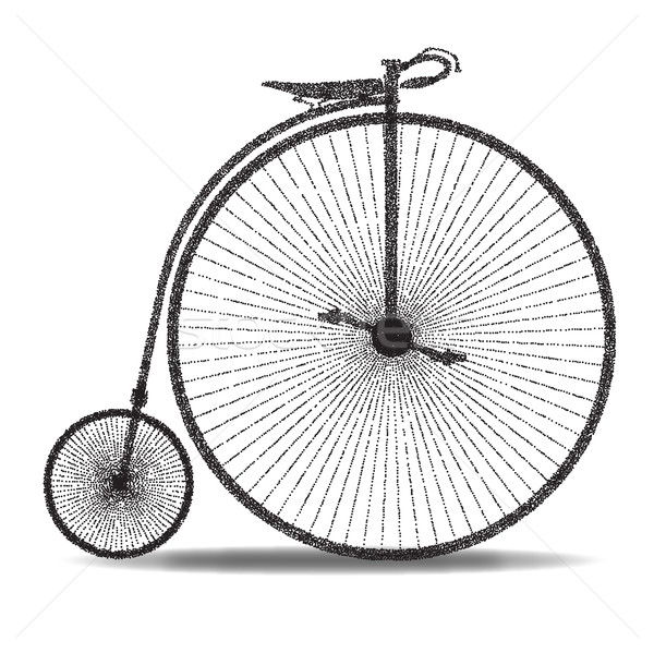 ペニー シルエット 典型的な 自転車 白 ストックフォト © Bigalbaloo