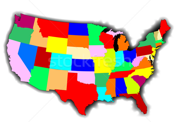 [[stock_photo]]: USA · patchwork · carte · Amérique · style