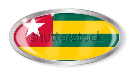 Togo banderą owalny przycisk srebrny odizolowany Zdjęcia stock © Bigalbaloo