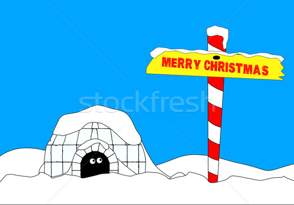 Merry Christmas North Pole Stock photo © Bigalbaloo
