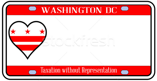 Washington DC kentekenplaat kleuren vlag iconen witte Stockfoto © Bigalbaloo