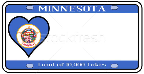 Minnesota rendszámtábla színek zászló ikonok fehér Stock fotó © Bigalbaloo