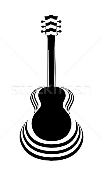 Violão tradicional guitarra forma silhuetas Foto stock © Bigalbaloo