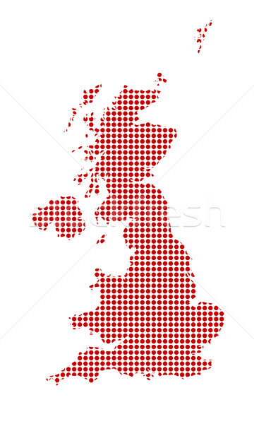 U.K. and Northern Ireland Dot Map Silhouette Stock photo © Bigalbaloo