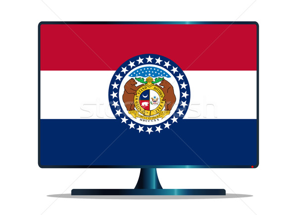 Vlag tv computerscherm computer monitor Mac Stockfoto © Bigalbaloo