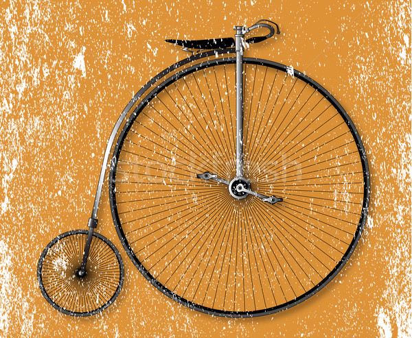 Penny sepia grunge moda veche bicicletă Imagine de stoc © Bigalbaloo