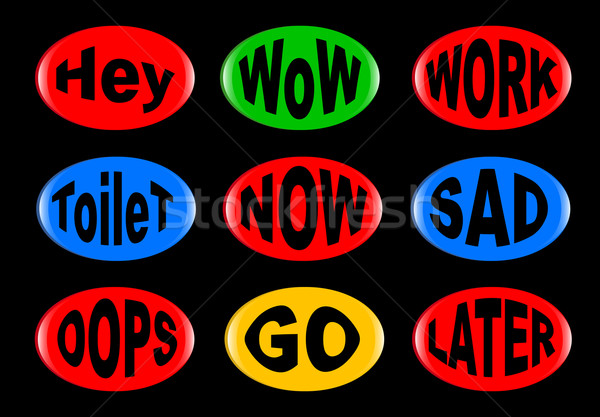 Oval Button Funny. Stock photo © Bigalbaloo