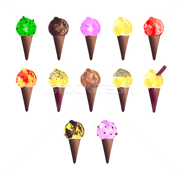 Ice Cream Cone Icons Stock photo © Bigalbaloo