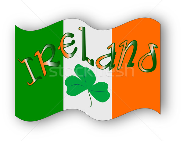 Stok fotoğraf: İrlandalı · bayrak · cumhuriyet · İrlanda · metin · şanslı