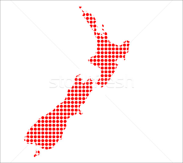 Red Dot Map of New Zealand Stock photo © Bigalbaloo