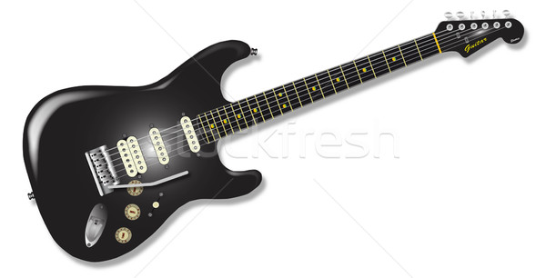 Solid Black Guitar Stock photo © Bigalbaloo