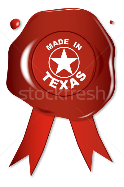 Texas cera sello texto blanco estrellas Foto stock © Bigalbaloo