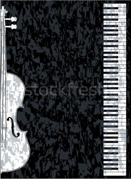 фортепиано скрипки черно белые клавиши пианино набор черный Сток-фото © Bigalbaloo