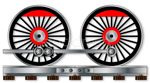 Pair Of Train Wheels Stock photo © Bigalbaloo