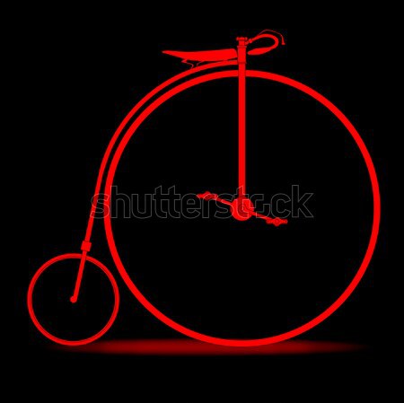 Rood penny fiets zwarte kunst fiets Stockfoto © Bigalbaloo