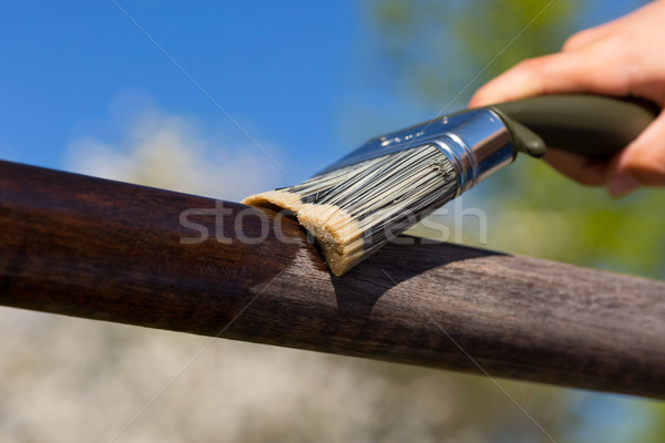 Painting of wooden bannister Stock photo © bigandt