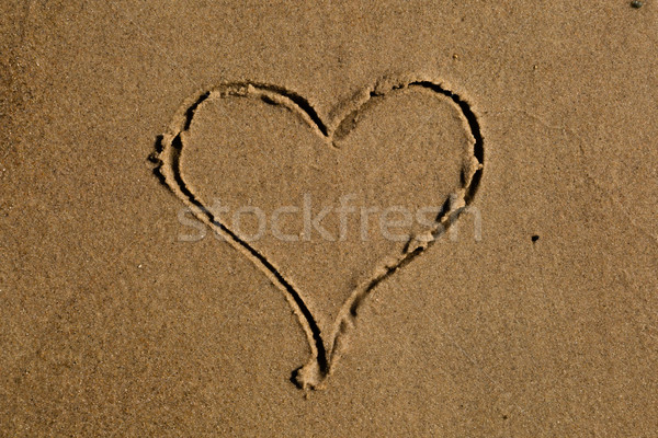 Hart zand toevallig tekening Stockfoto © bigandt