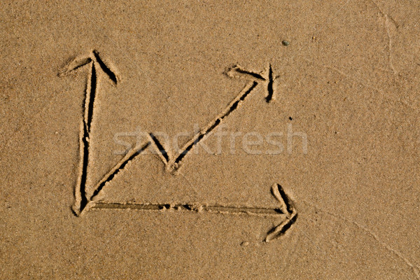 Line chart drawn in sand Stock photo © bigandt