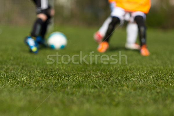 Fußball Stellplatz verschwommen Beine Spieler Ausbildung Stock foto © bigandt