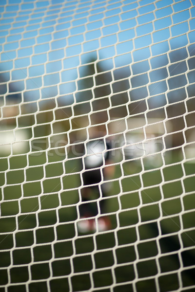 Stockfoto: Doel · net · voetbal · wazig · goalie