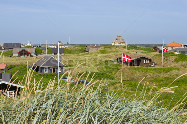 Zomer huizen noorden zee vakantie zand Stockfoto © bigandt