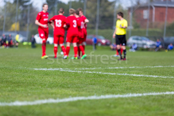 Soccer players and referee Stock photo © bigandt
