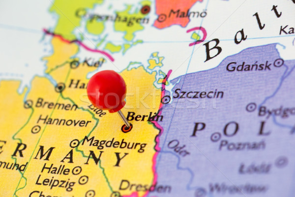 Red Pushpin on Map of Germany Stock photo © bigandt