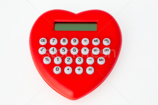 Vermelho calculadora amor diversão estúdio Foto stock © bigandt