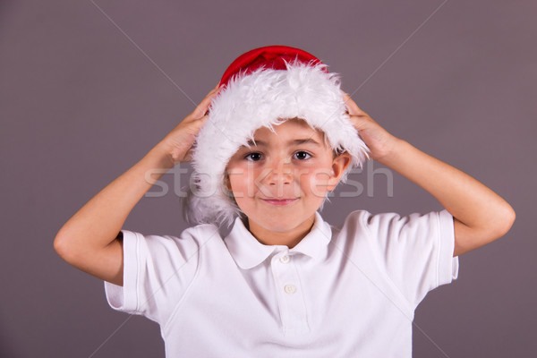 Pequeno menino natal seis feliz retrato Foto stock © bigjohn36