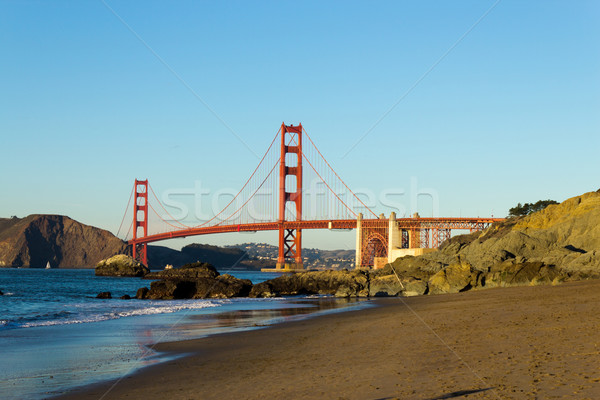 Golden Gate Bridge praia água mar metal oceano Foto stock © bigjohn36