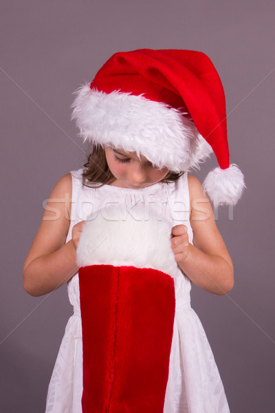 Little girl olhando natal lotação menina criança Foto stock © bigjohn36