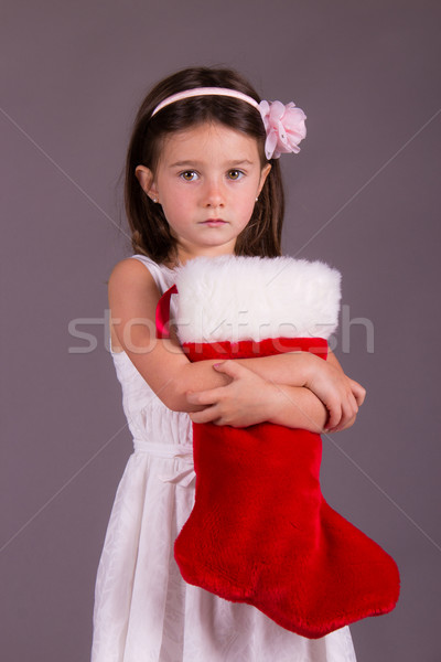 Triste little girl natal lotação menina criança Foto stock © bigjohn36