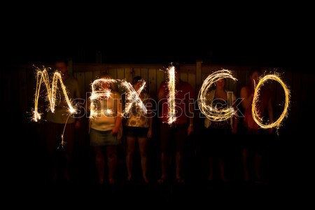 The words I love you in sparklers time lapse photography Stock photo © bigjohn36