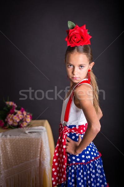 Young girl with flamenco outfit Stock photo © BigKnell