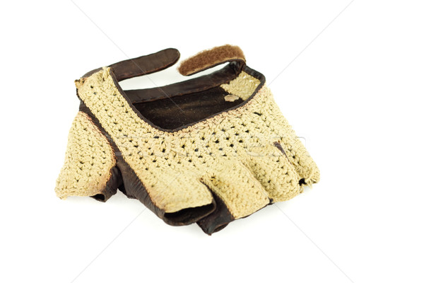 [[stock_photo]]: Vintage · gant · vieux · rétro · cuir · conduite