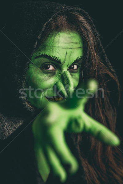 Bösen Hexe verfluchen grünen wie seicht Stock foto © BigKnell