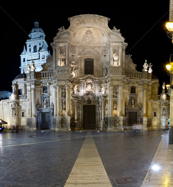 Cathedral Church of Murcia at night Stock photo © BigKnell