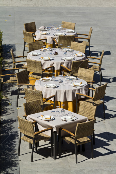 Restaurant în aer liber malaga dig Spania tabel Imagine de stoc © BigKnell