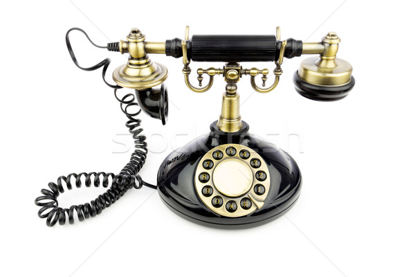 Vechi epocă negru telefon alb afaceri Imagine de stoc © BigKnell