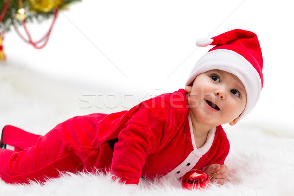Crăciun copil fericit zâmbitor Imagine de stoc © BigKnell