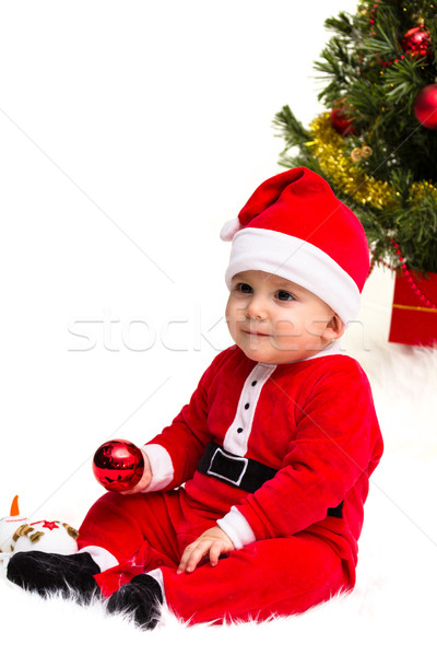 Crăciun copil roşu alb Imagine de stoc © BigKnell