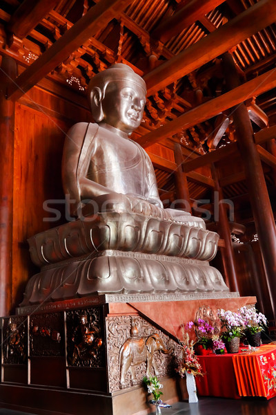 Argint Buddha hol altar templu Imagine de stoc © billperry