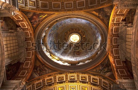 Vatican Ornate Gold Ceiling Dome Paintings Rome Italy Stock photo © billperry