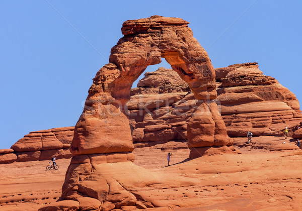Delicate Arch Bicycle Rock Canyon Arches National Park Moab Utah Stock photo © billperry