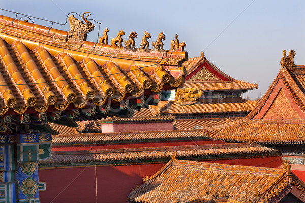 Techo amarillo techos palacio Beijing Foto stock © billperry