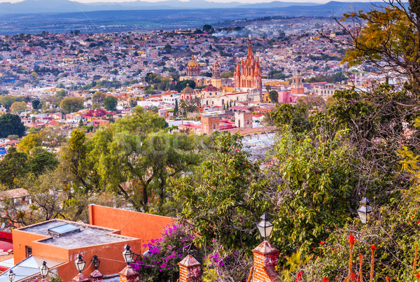 Stok fotoğraf: Meksika · geniş · akşam · kilise · kiliseler · evler